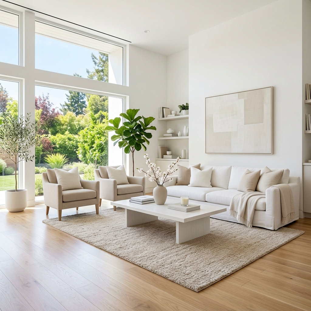 Spotless modern clean living room